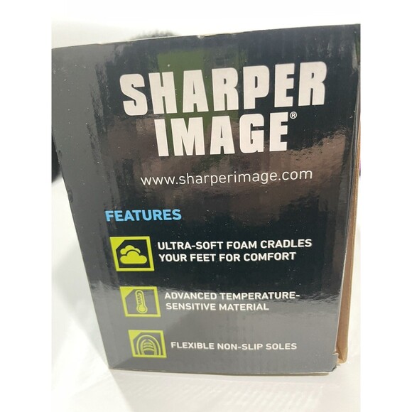 Lot 2 Sharper Image Memory Foam Slip on Slippers Moccasin Ultra Soft Sz M Black - Picture 6 of 11